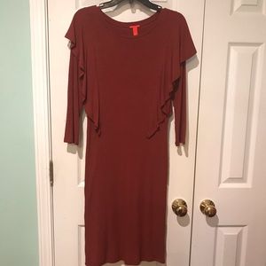 Chelsea & Violet ribbed ruffle dress